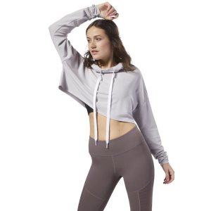 Reebok Dance Crop Kapuzenpullover Damen - Lavendel - DE 821-VCH